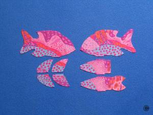 15 Finger Pocket Fish 2 Pink and Blue Spotted