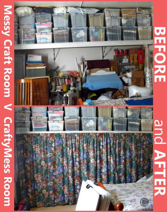 Before and After view of the Resource Storage area of my CraftyMess Room